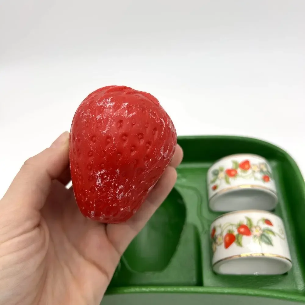 Vintage Avon Strawberry Napkin Ring & Soap Set 70's Hostess Gift Cottagecore